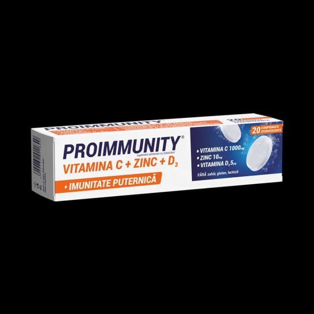 Proimmunity Vitamina C + Zinc + D3 efervescente